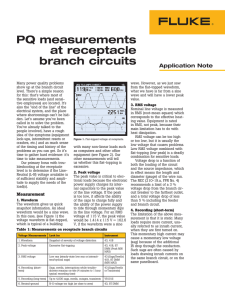 PQ measurements at receptacle branch circuits