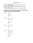 Solving Inequalities