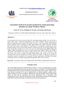 Assessment of the level of noise produced by sound