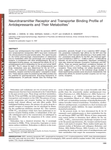 Neurotransmitter Receptor and Transporter Binding