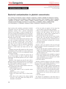 Bacterial contamination in platelet concentrates