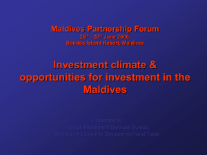 Investment climate and opportunities for investment in the