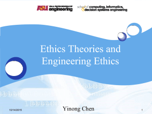 Ethics Theories and Engineering Ethics Ethics Theories and