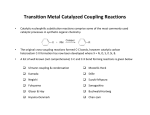 Transition Metal Catalyzed Coupling Reactions