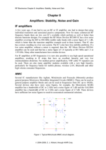 Chapter 8 Amplifiers: Stability, Noise and Gain IF amplifiers