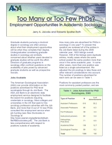 Too Many or Too Few PhDs? - American Sociological Association