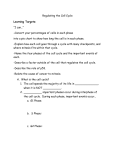 Regulating the Cell Cycle - Milton