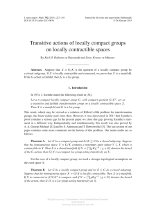 Transitive actions of locally compact groups on locally contractible