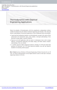 Thermodynamics with Chemical Engineering Applications
