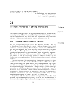 Internal Symmetries of Strong Interactions {intsymm