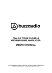 ma 2.2 true class a microphone amplifier. users manual.