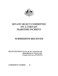 Submission - Select Committee for an inquiry into a certain maritime