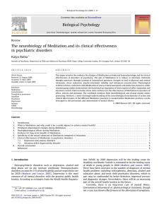 The neurobiology of Meditation and its clinical effectiveness in