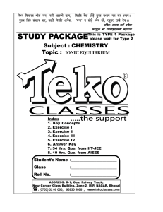 IONIC EQULIBRIUM