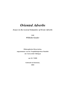 Oriented Adverbs - Universität Tübingen