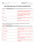 Study Guide Key-Layers of the Earth Continental Drift