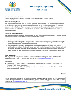 Poliomyelitis (Polio) Fact Sheet