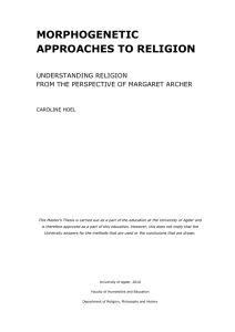MORPHOGENETIC APPROACHES TO RELIGION