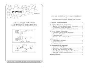 angular momentum and torque: precession