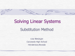 Solving Linear Systems