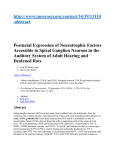 Postnatal Expression of Neurotrophic Factors Accessible to Spiral