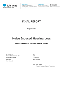 Noise Induced Hearing Loss