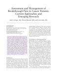 Assessment and Management of Breakthrough Pain in Cancer