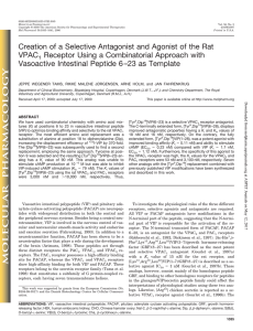 Creation of a Selective Antagonist and Agonist of the Rat VPAC1