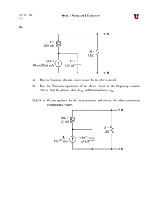 EX: a) Draw a frequency-domain circuit model for the above circuit. b