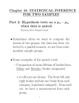 Chapter 10: STATISTICAL INFERENCE FOR TWO SAMPLES Part 2