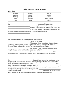 Solar System: Cloze Activity - VCI