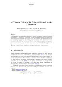 A Tableau Calculus for Minimal Modal Model Generation