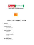 JAVA / J2EE Course Content