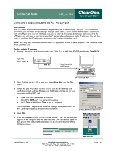 Connecting a Single Computer to the XAP Net LAN Port