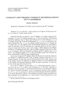 compact and weakly compact multiplications on c*.algebras