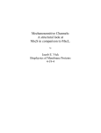 Mechanosensitive Channels: