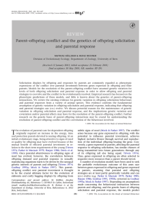 Parent–offspring conflict and the genetics of offspring solicitation