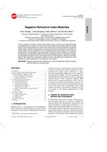 Negative Refractive Index Materials