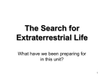 The Search for Extraterrestrial Life