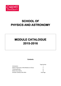 school of physics and astronomy module catalogue 2015-2016
