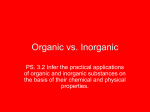 Organic vs. Inorganic - St. James Physical Science