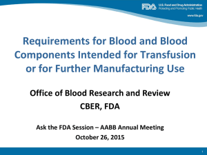 Requirements for Blood and Blood Components Intended