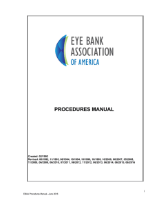 Procedures Manual - Eye Bank Association of America