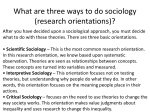 What are three ways to do sociology (research orientations)?