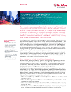 McAfee Database Security Solution Brief