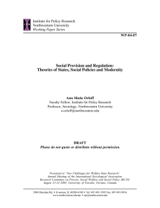 Social Provision and Regulation