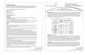 Neutrophil Antibody Detection And Identification