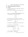 2.3 Matrix Representation of Operators