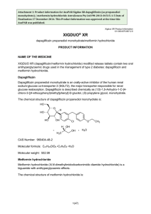 Dapagliflozin (as propanediol monohydrate) / Metformin hydrochloride