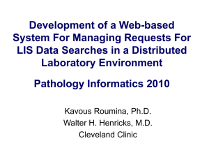 View Presentation - Pathology Informatics Summit